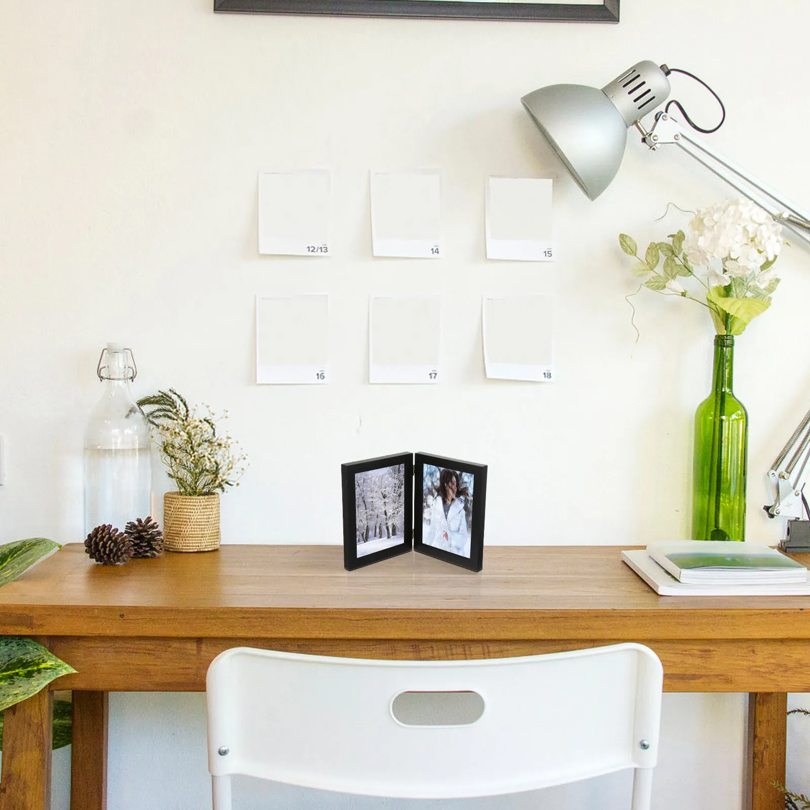 Exquisite Solid Wood Folding Photo Frame for Desktop Display