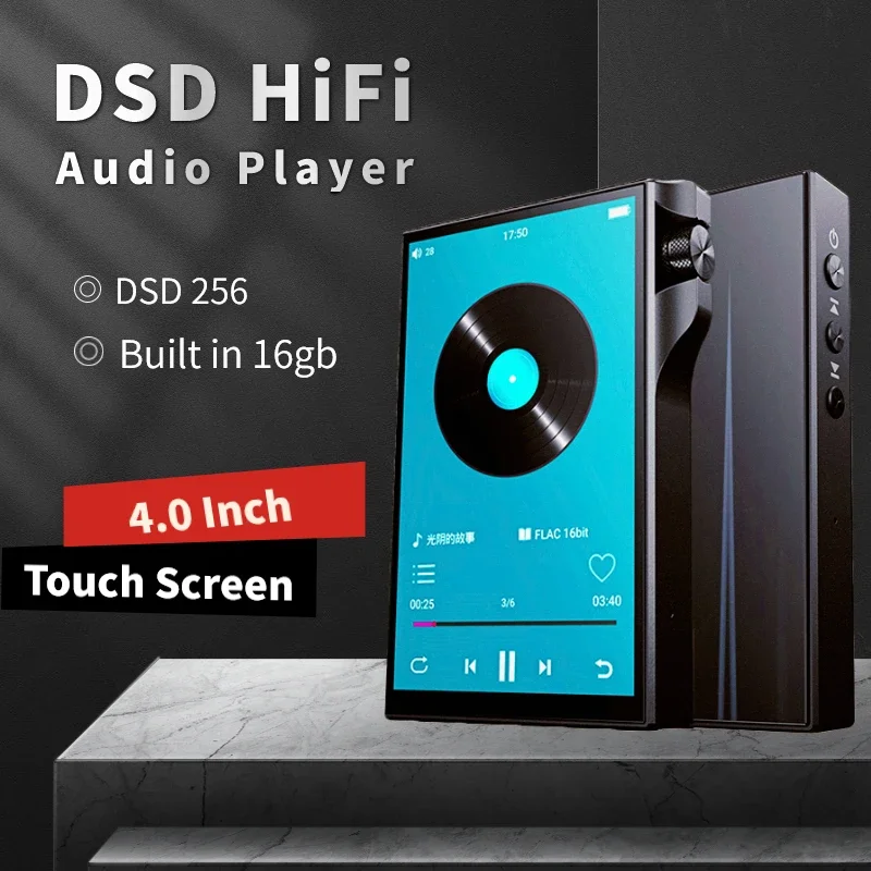 High Res Q8 MP3 Player DSD DAC OTG Portable Digital Audio Music Hifi Player Built in 16GB and External Memory Support 256GB