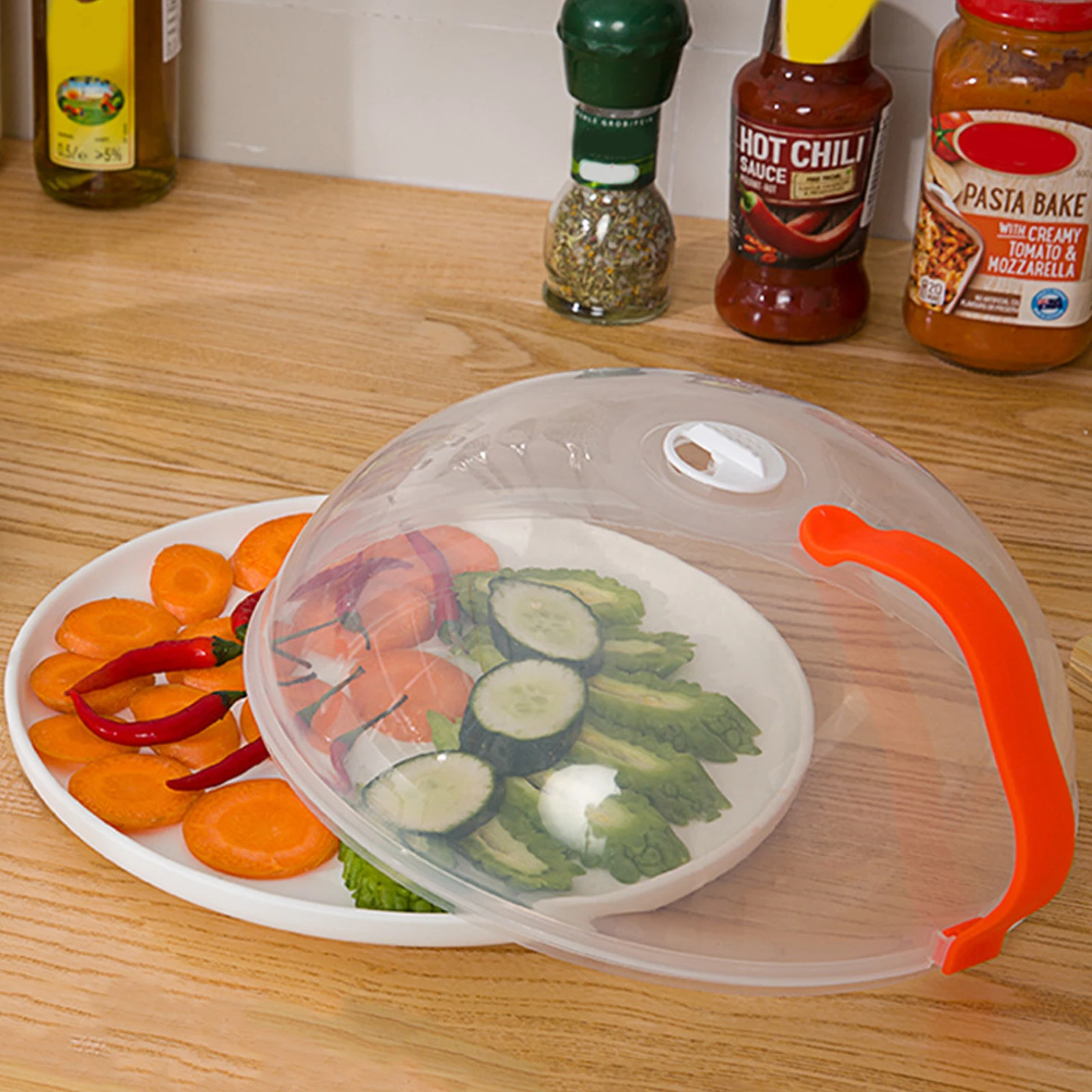 Transparent Microwave Cover With Rotatable Vent And Anti-scalding Handle High Temperature Resistance Kitchen Tool