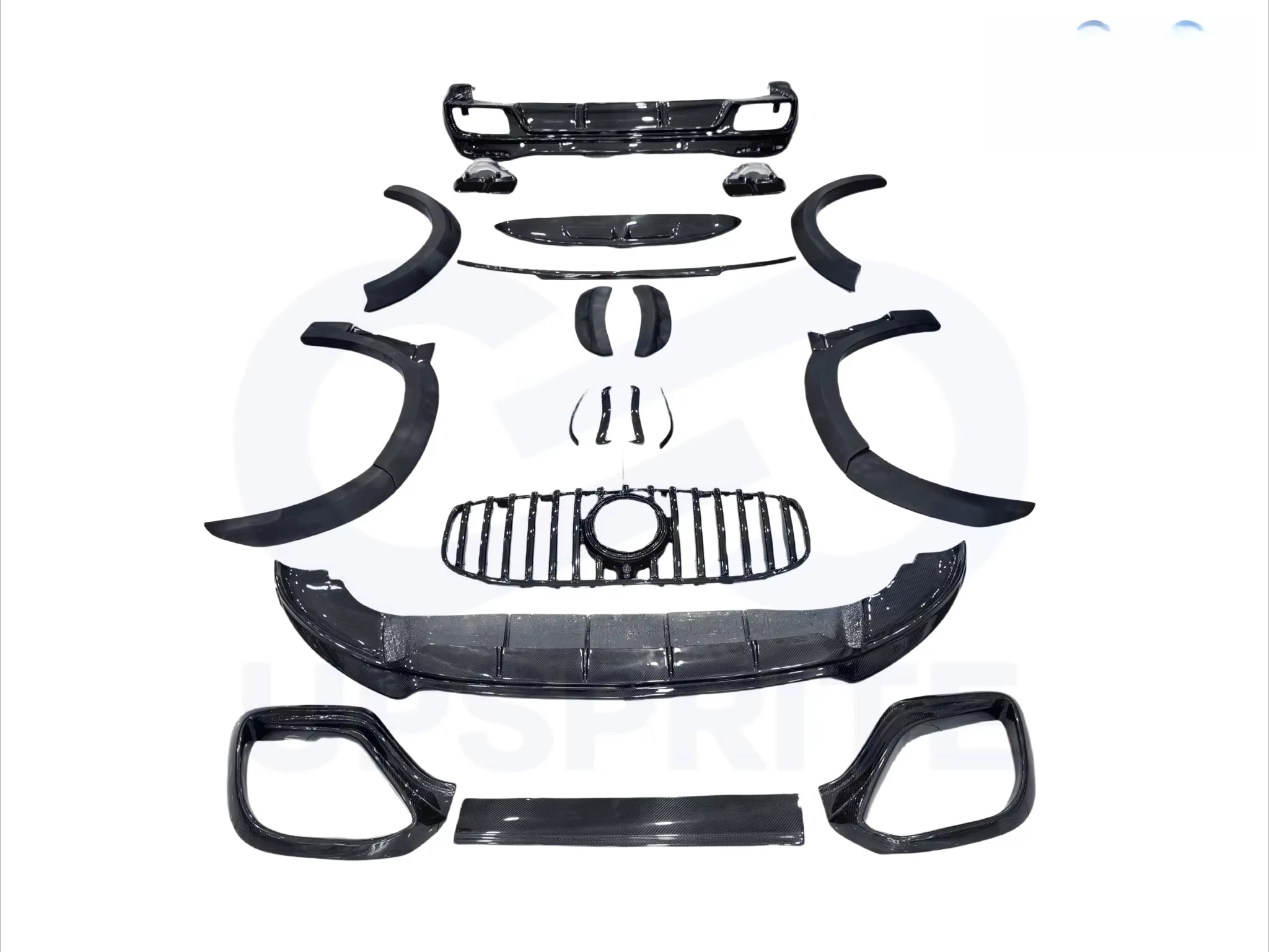 Lar-te Design Style Half Carbon Fiber Body Kit for GLS-Class W167 Front Lip Rear Diffuser Grille Wheel Arches