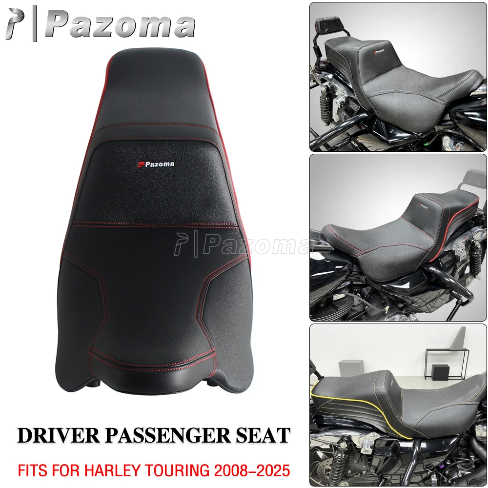 Two-Up Driver Passenger Seat Motorcycle Front Rear Seat For Harley Touring 2008-2025 Street Road Electra Glide Road King FLHRSE