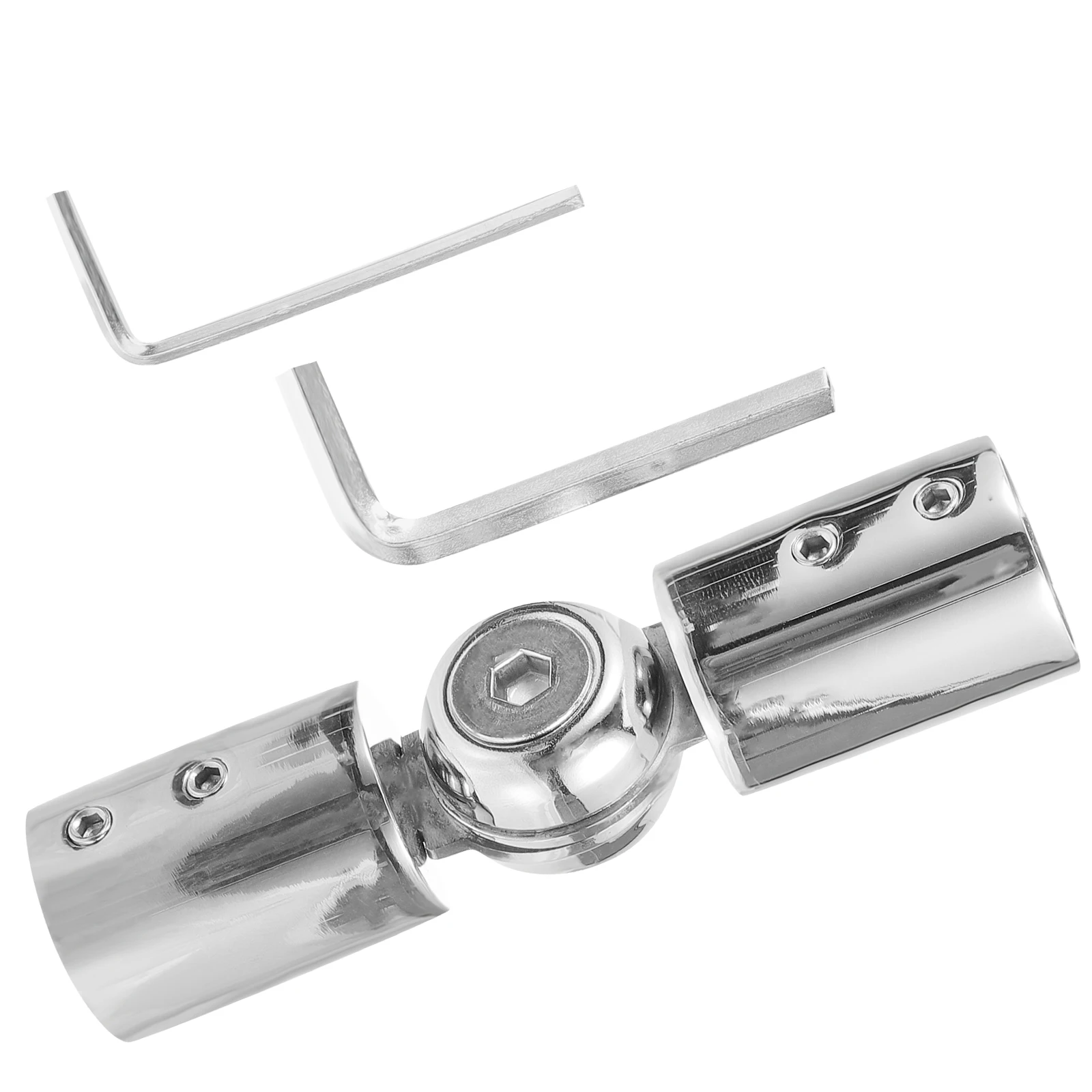 

Stainless Steel Round Tube Connection Parts 19mm Bright Curtain Rod Corner Connector Adjustable Degrees Heavy Duty Zinc Alloy