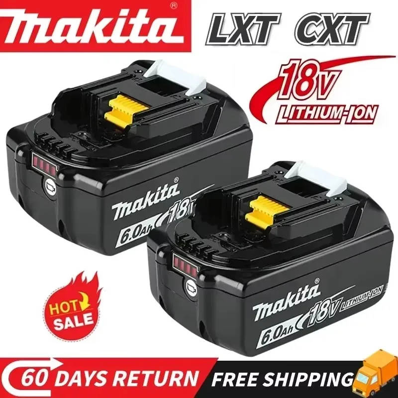 Original Makita 18V battery 6.0Ah power tool battery replaceable for Makita DTW700 DDF487 DTD171 DGA404 HR140D DJV182Z tools