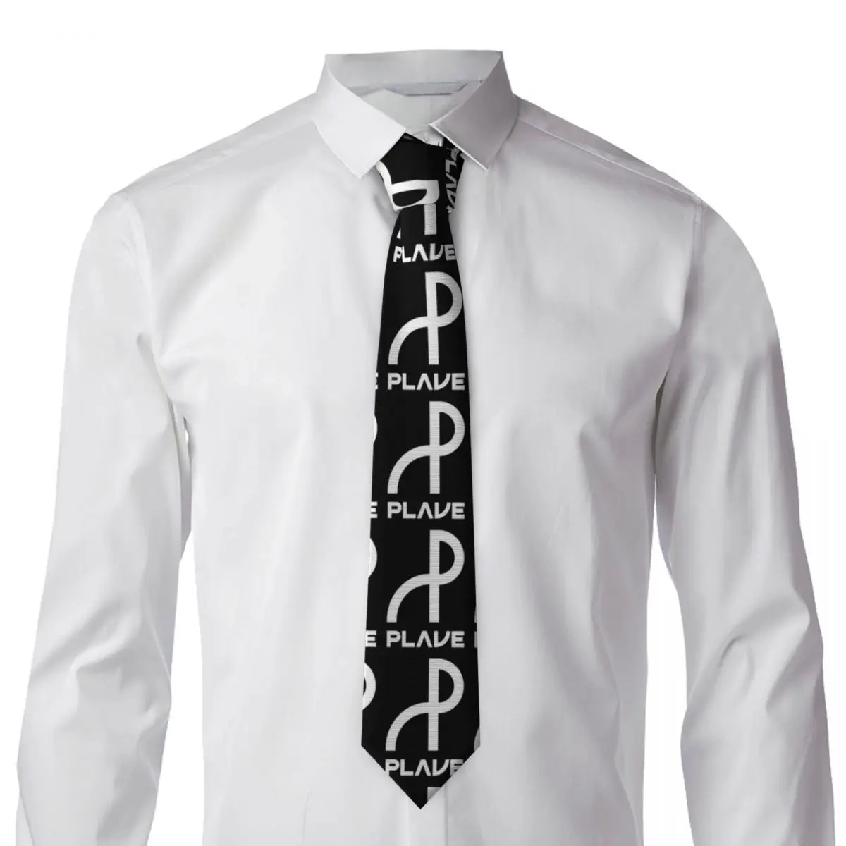PLAVE KPop Logo Noah Bamby Yejun Eunho Hamin 1 Necktie for Men Silk Polyester 8 cm Neck Ties Wedding Business Tie