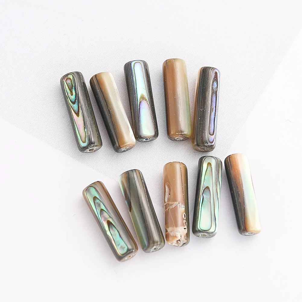 Natural Abalone Shell Beads Cylindrical Shape Loose Spacer Beads for Jewelry Making Diy Necklace Bracelet Accessories Wholesale