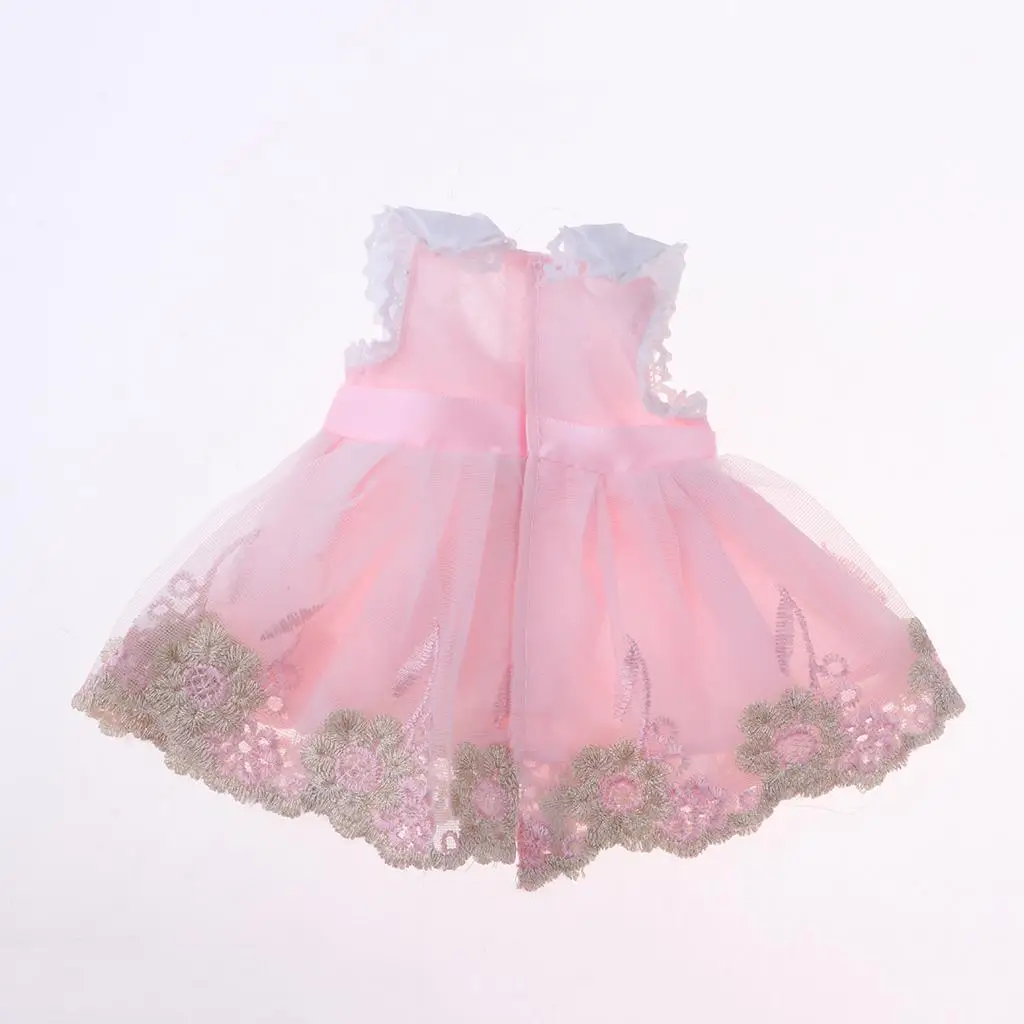 Saia de vestido de renda feita à mão para boneca de salão de 40 cm e 16 polegadas