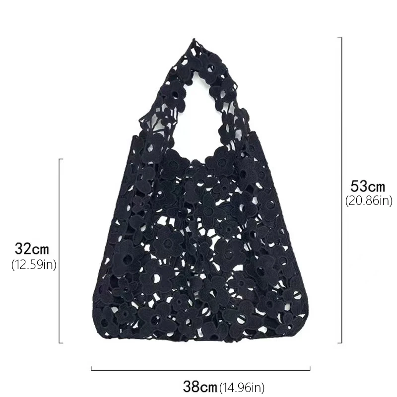 JIOMAY Lace Printed Handbag 2023 Women\'s Luxury Designer Handbag New Popular Hollow out Flower Solid Color Composite Crochet Bag