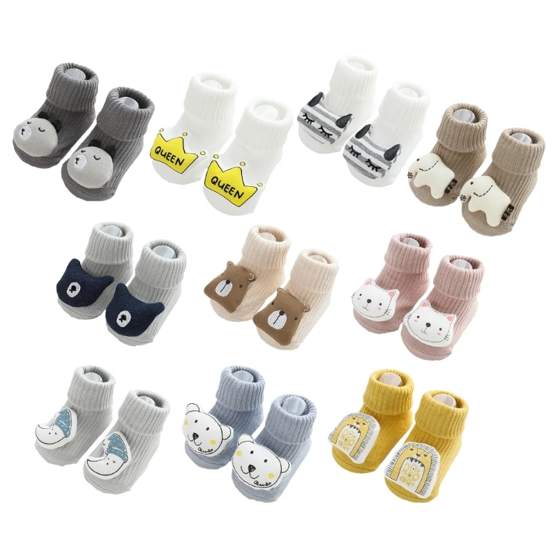 

Cartoon Newborn Baby Socks Dispensing Non-slip Loose Mouth Kid Cotton Socks Showe Gift Children Floor Socks