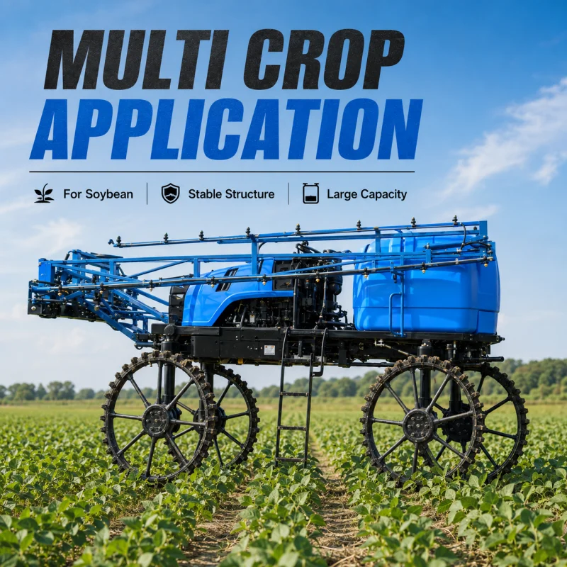Self Propelled Boom Sprayer High Clearance Tall Crop Protection Machinery Stop Loss From Narrow Farming Vehicle Tracks