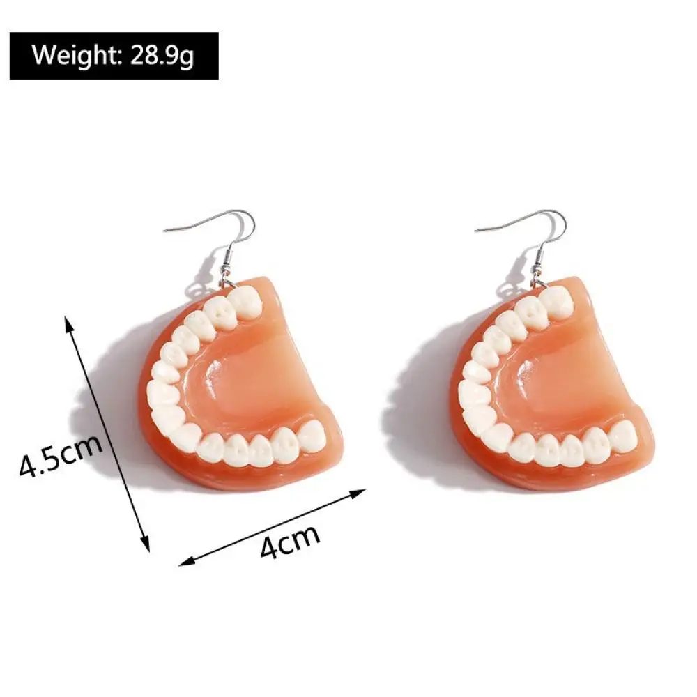 Halloween Horror Realistic Tooth Earrings Resin 3D Creative Dangle Jewelry Gothic Party Accessories Funny Fake Teeth Earring