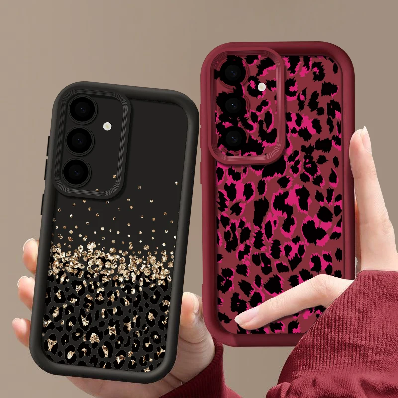 Case For Samsung Galaxy A57 A37 A17 A56 A16 A36 A55 A15 A14 A26 A54 A35 5G Leopard Print Pattern Soft TPU Silicone Phone Cover