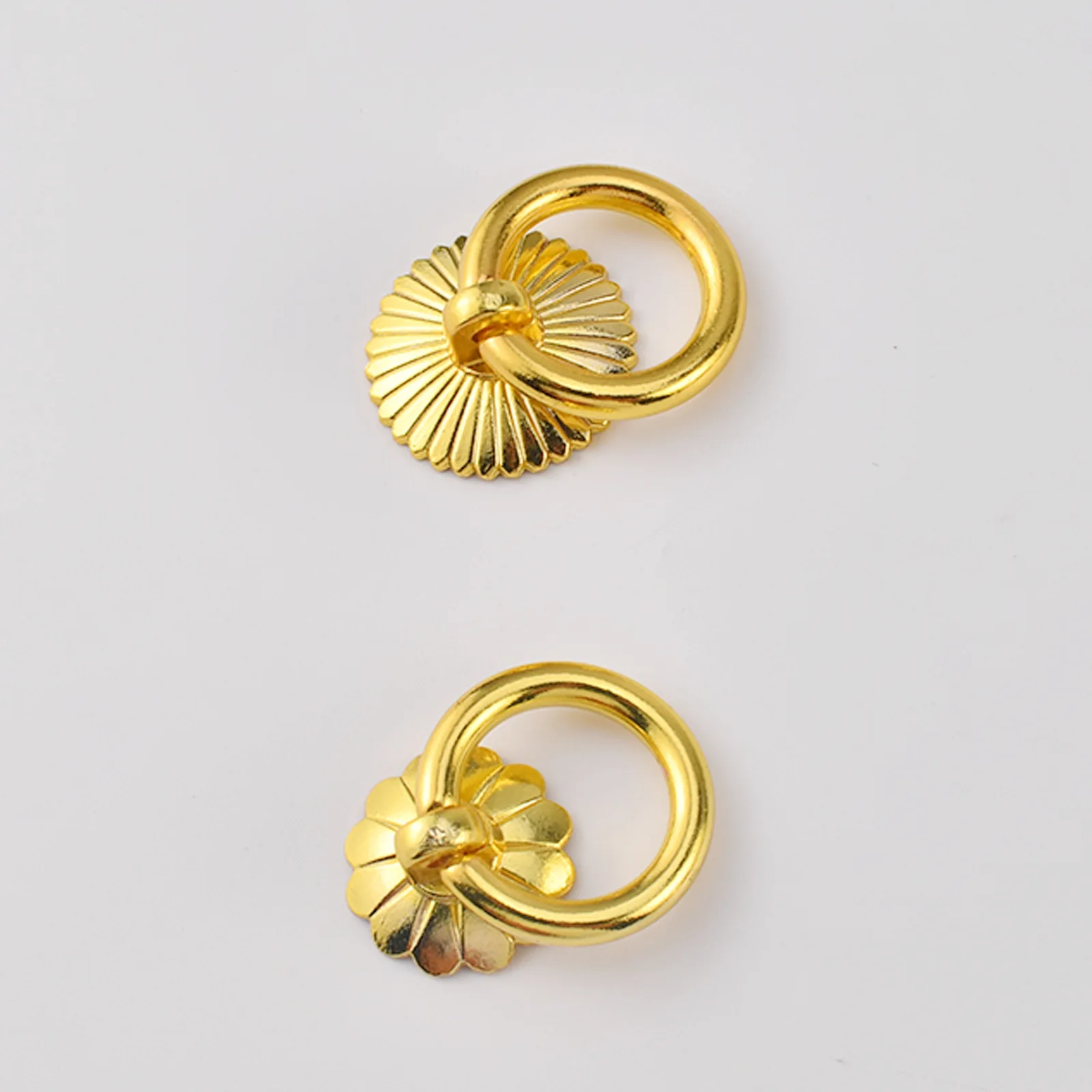 Simple zinc alloy ring handle single circle solid ring gift box handle drawer circle gold handle