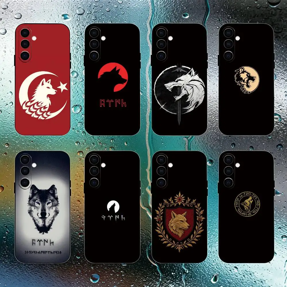 

Turkish language bozkurt wolf Phone Case Black Silicone Soft For Samsung Galaxy A73,A72,A71,A70,A53,A52,A51