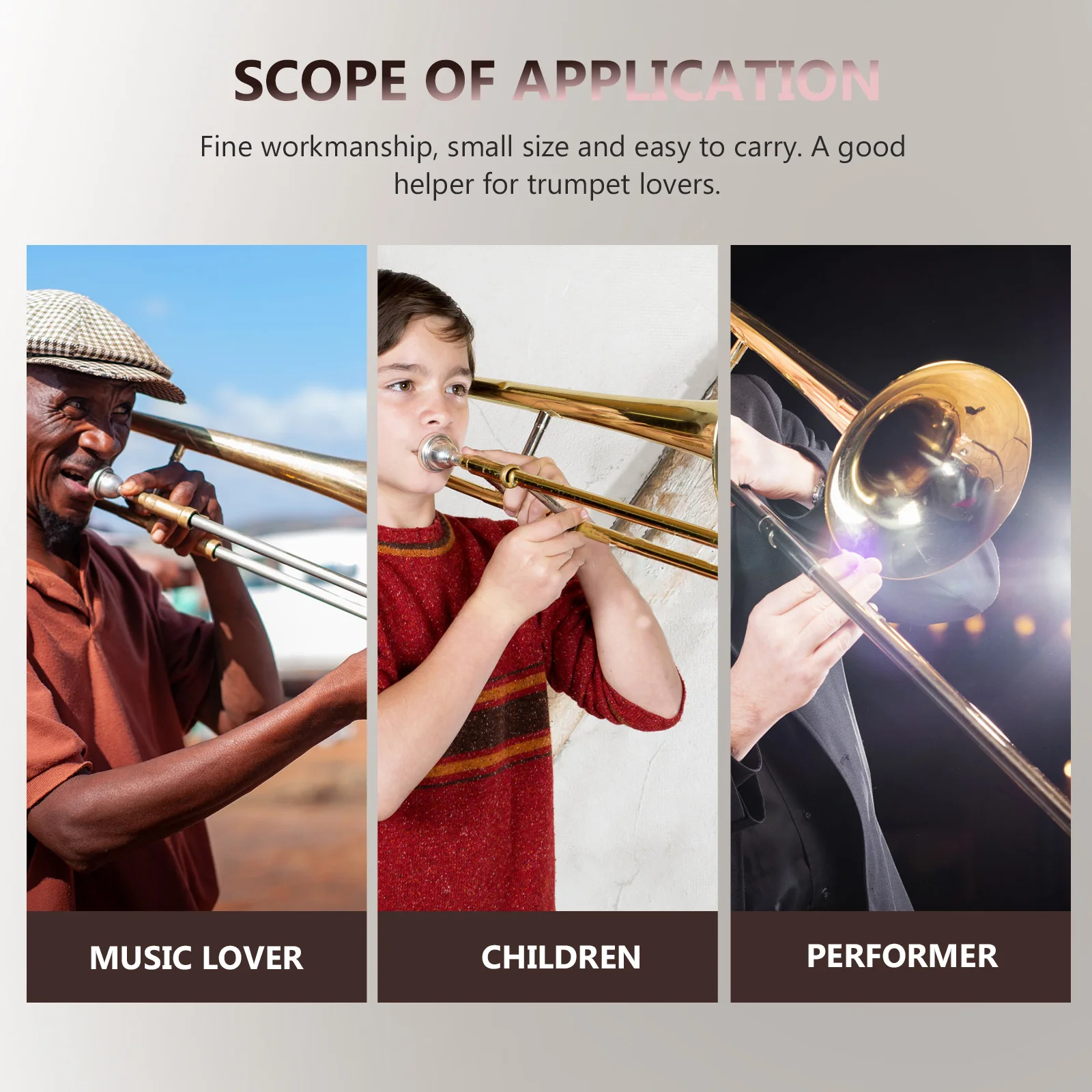 

1Pcs Trombone Mute ABS Durable Lightweight Professional Sound Attenuation Trombone Practice Musical Instrument