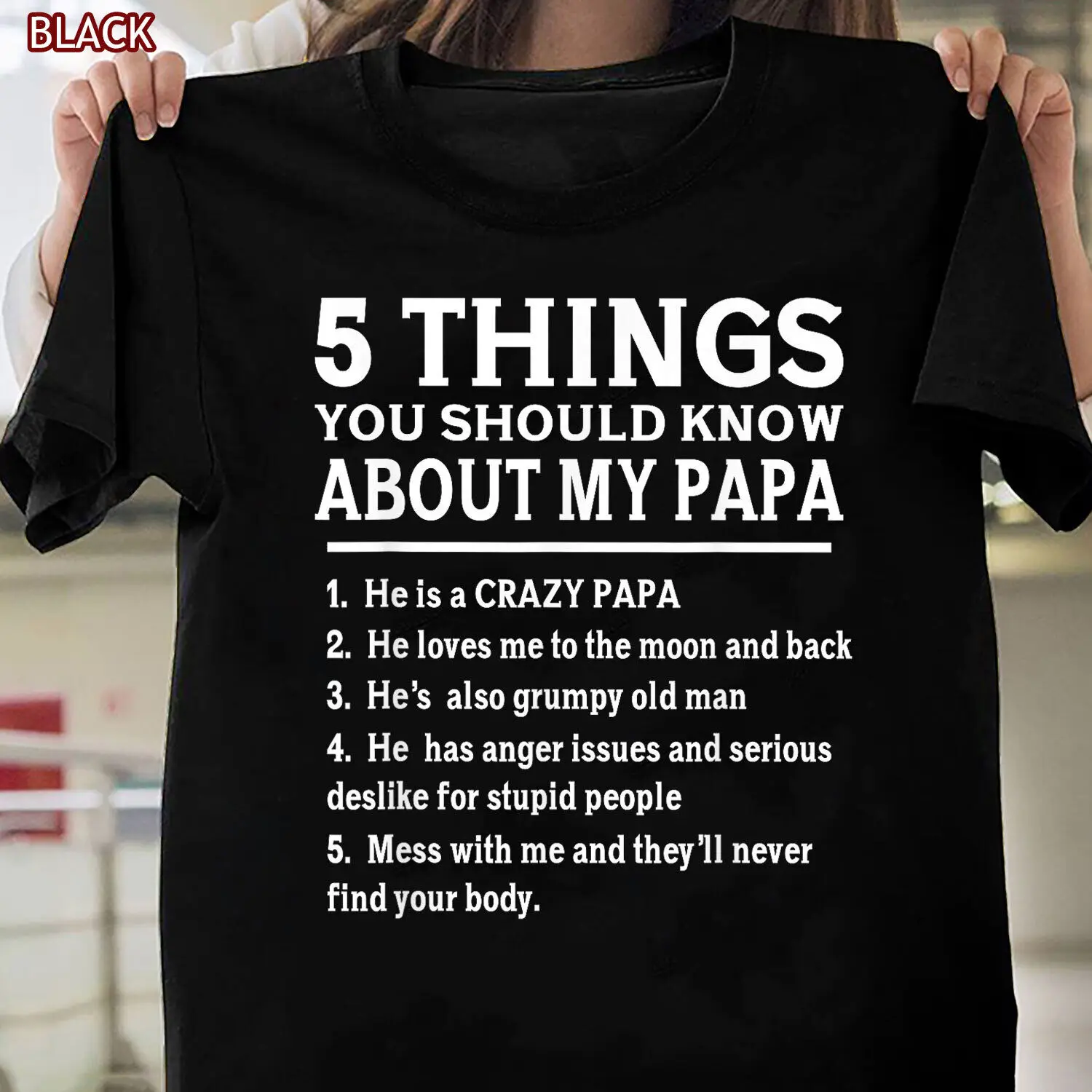 5 Things You Should Know About My Papa Father Day Humor Gift T-Shirt, Tee Gift