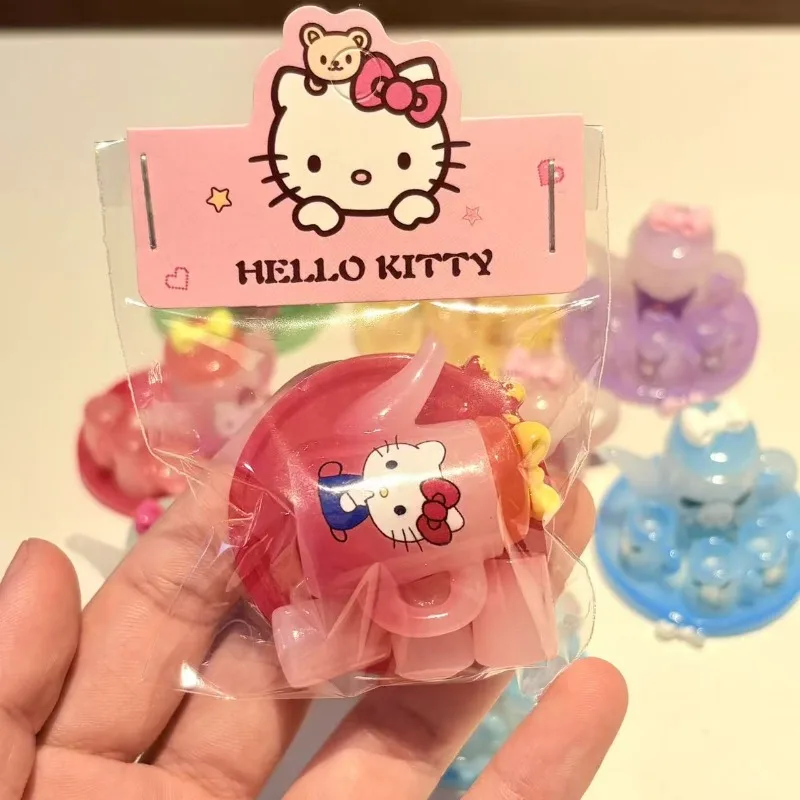 

10pcs Hello Kitty Toy Cute Anime Cartoon Women Accessories Teapot Set DIY Resin Accessories Desktop Ornament Girl Gift Wholesale