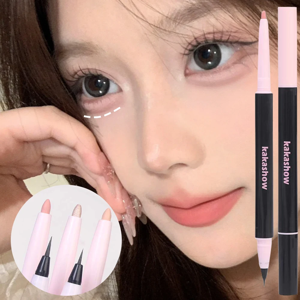 Matt rosa liegend Seidenraupen stift natürliche Augen Make-up Tee braun Glitzer Silber aufhellend Seidenraupe Lidschatten koreanische Augen Kosmetik