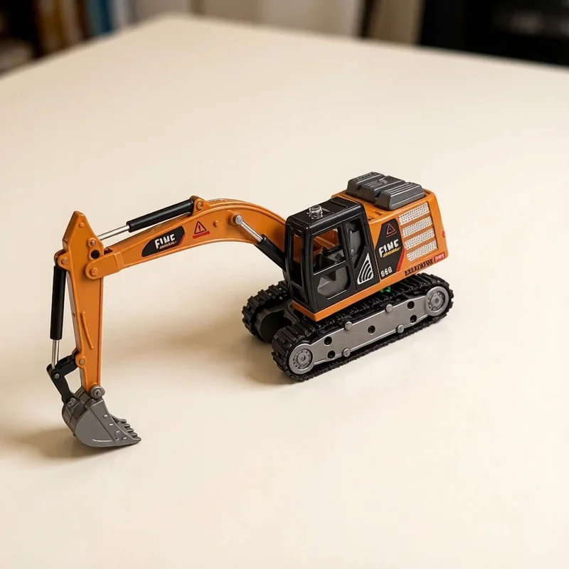 Mini 1:64 HG4-301 With Sound Light Remote Control Engineering Vehicle Full Scale RC Excavator Forklift Simulation Desktop Model