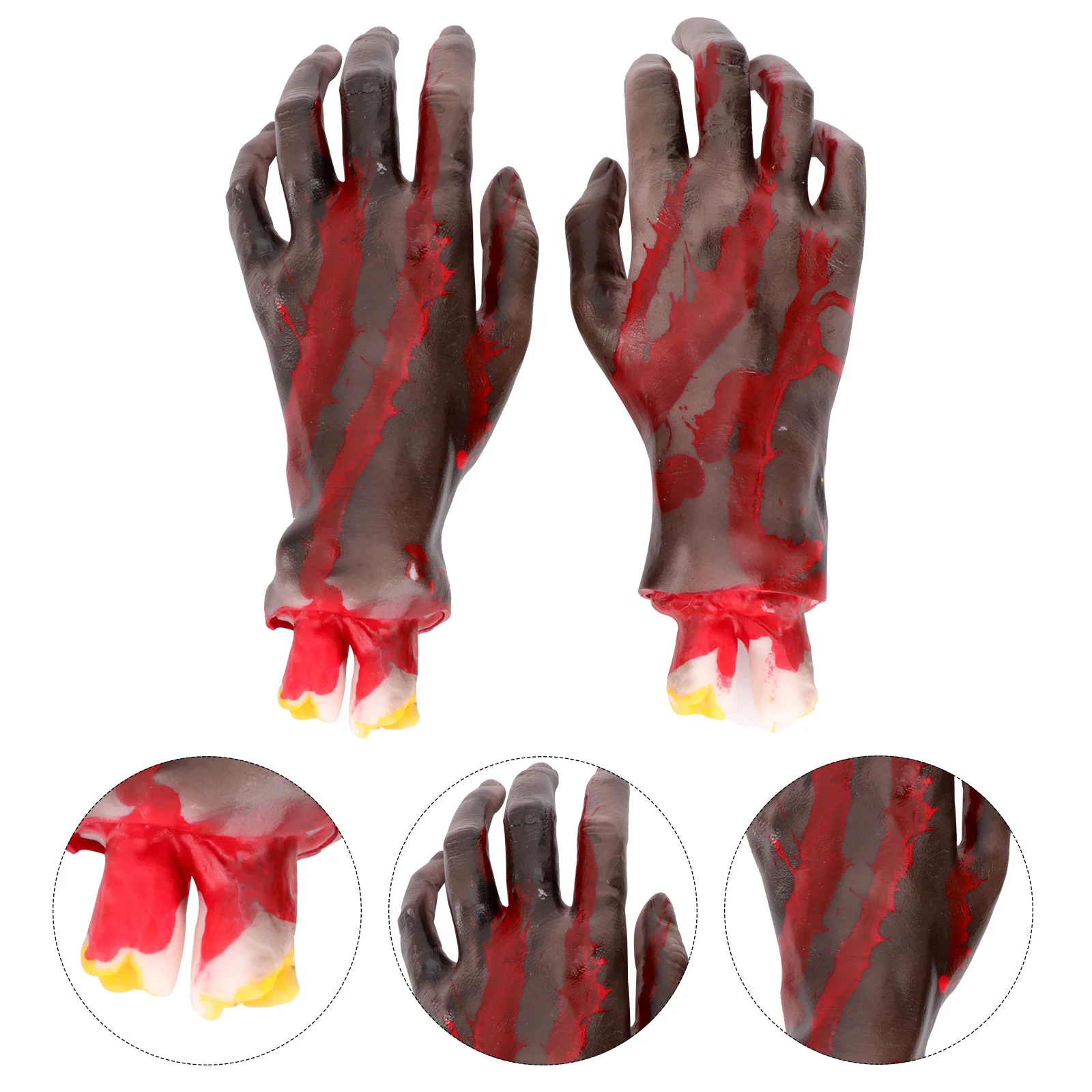 1 Pair of Halloween Simulation Hand Props Spooky Props Prank Hand Photography Props Black Halloween Props