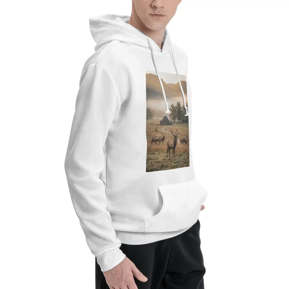 Wild Forest Elk Hoodies Men's Women Casual Pullover Sweatshirts Hip Hop Long Sleeve Clothing Autumn Winter