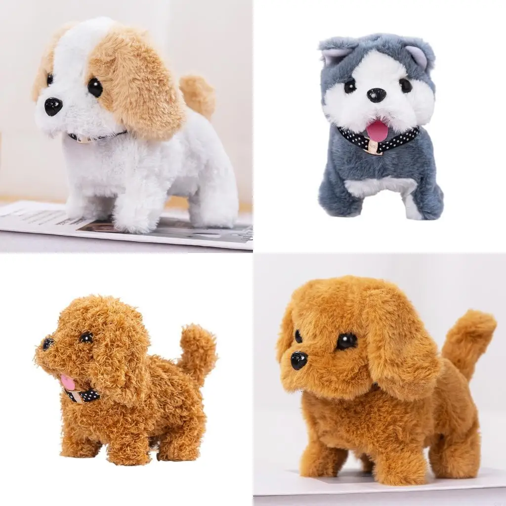 Lovely Puppy Doll Walking Toy Barking Puppy Crawling Toy Furry Pet for Kids