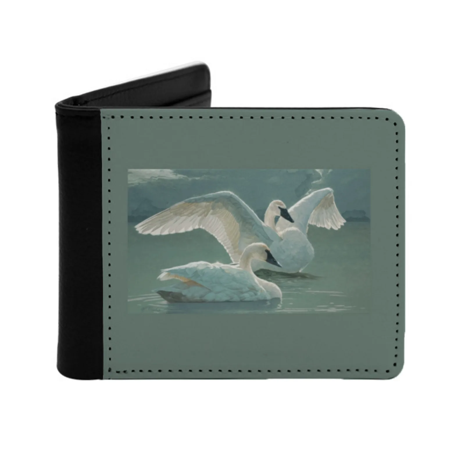 

They Don'T Know They'Re Beautiful Personalized Men's Leather Wallet Card Money Bag Pu Leather Wallet Swan Wildlife Art Bird