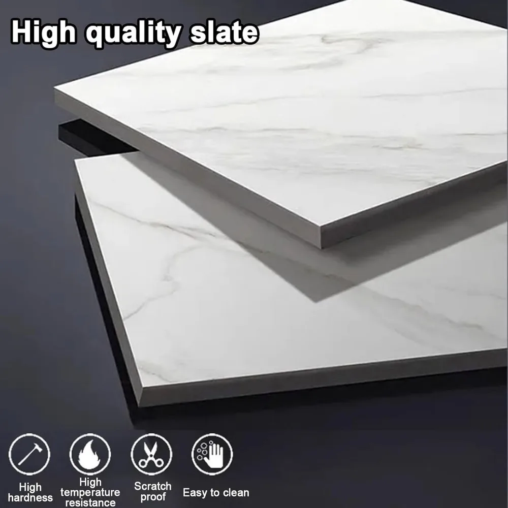 Meja Nakas Penyimpanan Ramping dengan Laci, Permukaan Batu Slate, Finishing Abu-abu Tua, Cocok untuk Kamar Tidur dan Ruang Tamu