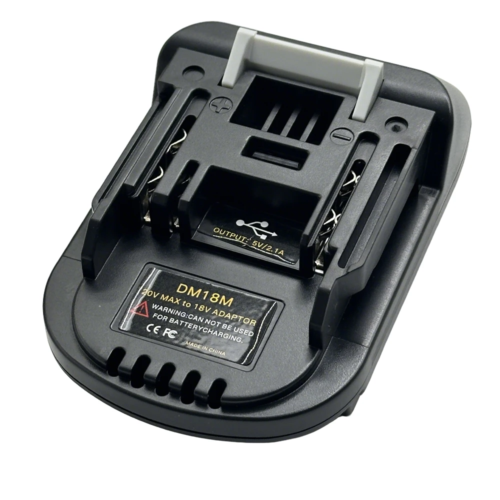 DM18M Konverter-Batterieadapter mit USB-Ladeanschluss für Dewalt 20V & Milwaukee 18V Lithium-Batterie, Konverter für Makita-Werkzeuge