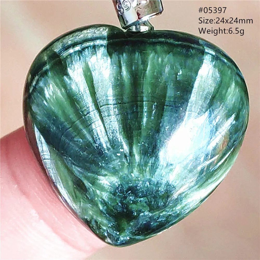 Natural Green Seraphinite Heart Pendant Jewelry Women Men Seraphinite Water Drop Necklace Clinochlore Gift AAAAAA