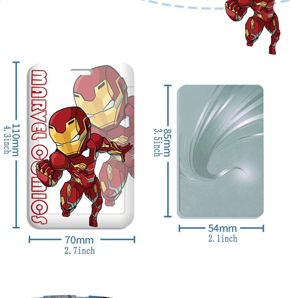 Marvel Card Sleeve Lanyard Iron Man Thor Spider-man Badge Card Sleeve Anime Card Sleeve Protective Sleeve