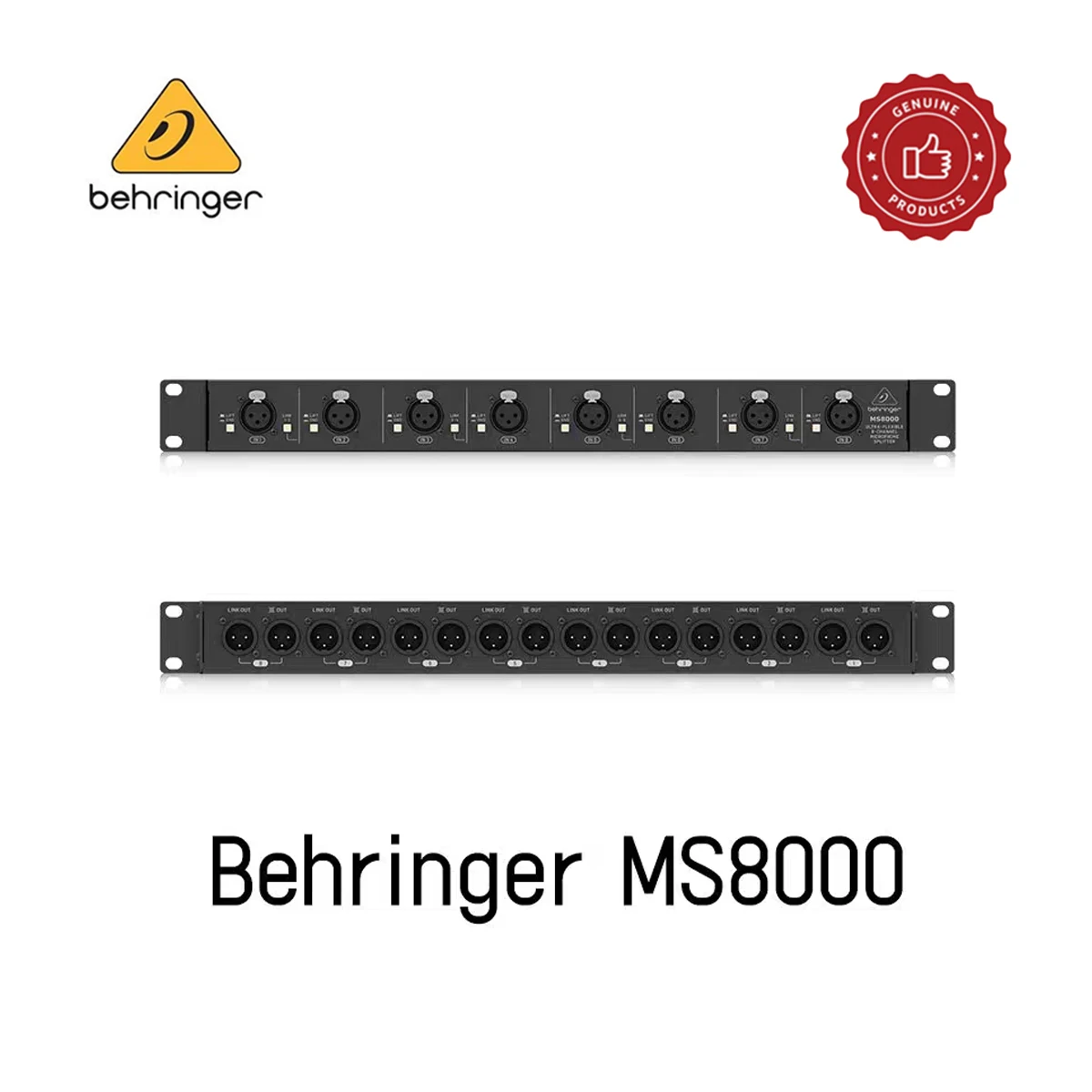 Behringer ULTRALINK MS8000 8-Channel Microphone Splitter Passive 8 In 16 Out XLR Signal Distributor Ground Lift for Live Stage