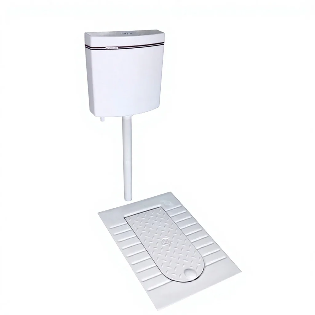 Public Project Best Choice Modern Ceramic Squat Toilet Squatting Pan with Cover Trapway Quick Easy Installation