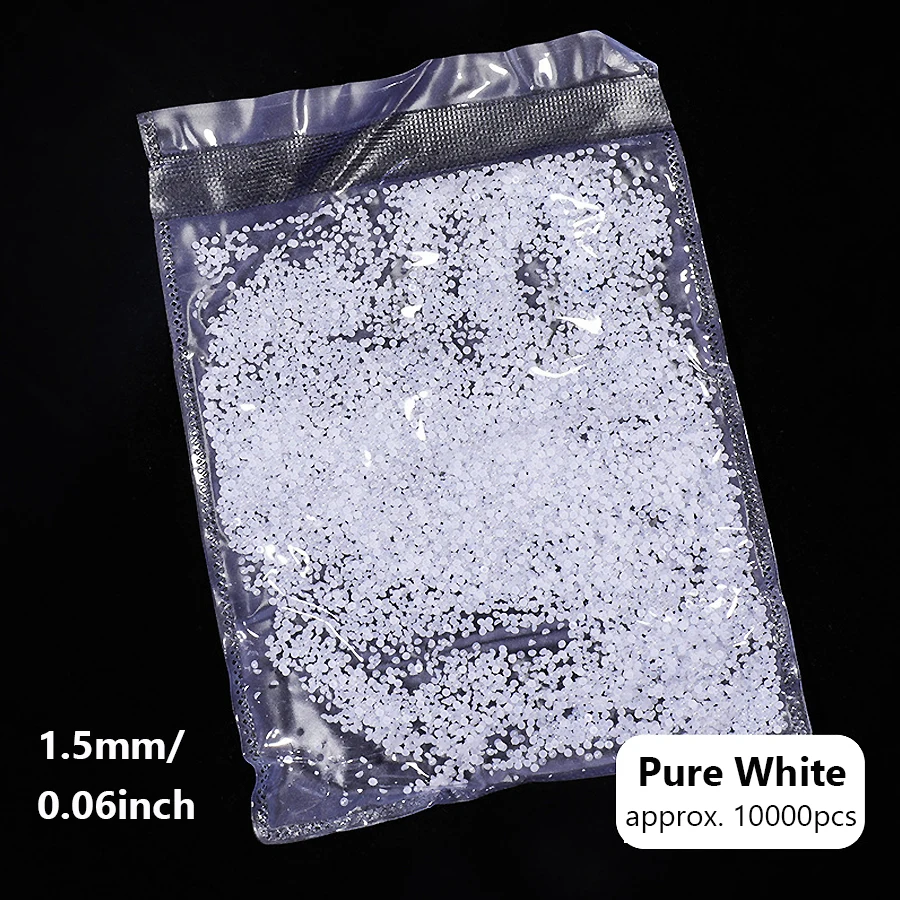 10000 Stück Imitationsperlen, halbrunde lose Perlen für Nagelkunst, Schmuckherstellung und Scrapbooking in den Größen 1,5 mm, 2 mm, 4 mm – Detail 7