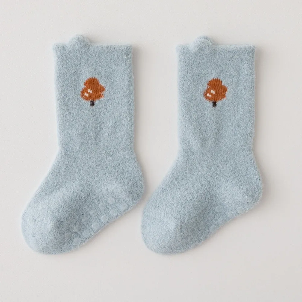 2 pairs New Cute Animal Socks Coral Velvet Thickened Thermal Footwear Breathable Winter Warm Socks Winter Season