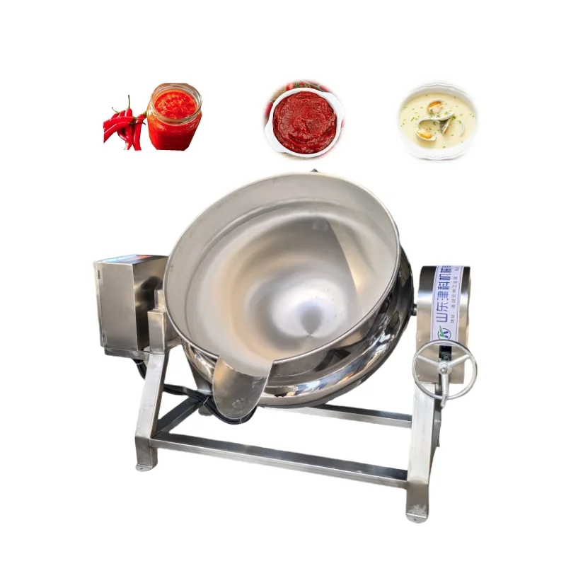 

Commerical 50L-1000L Jam Soup Melting Sugar Tilting Electric Milk Juice Boiling Pot Jacketed Cooker with Stirrer