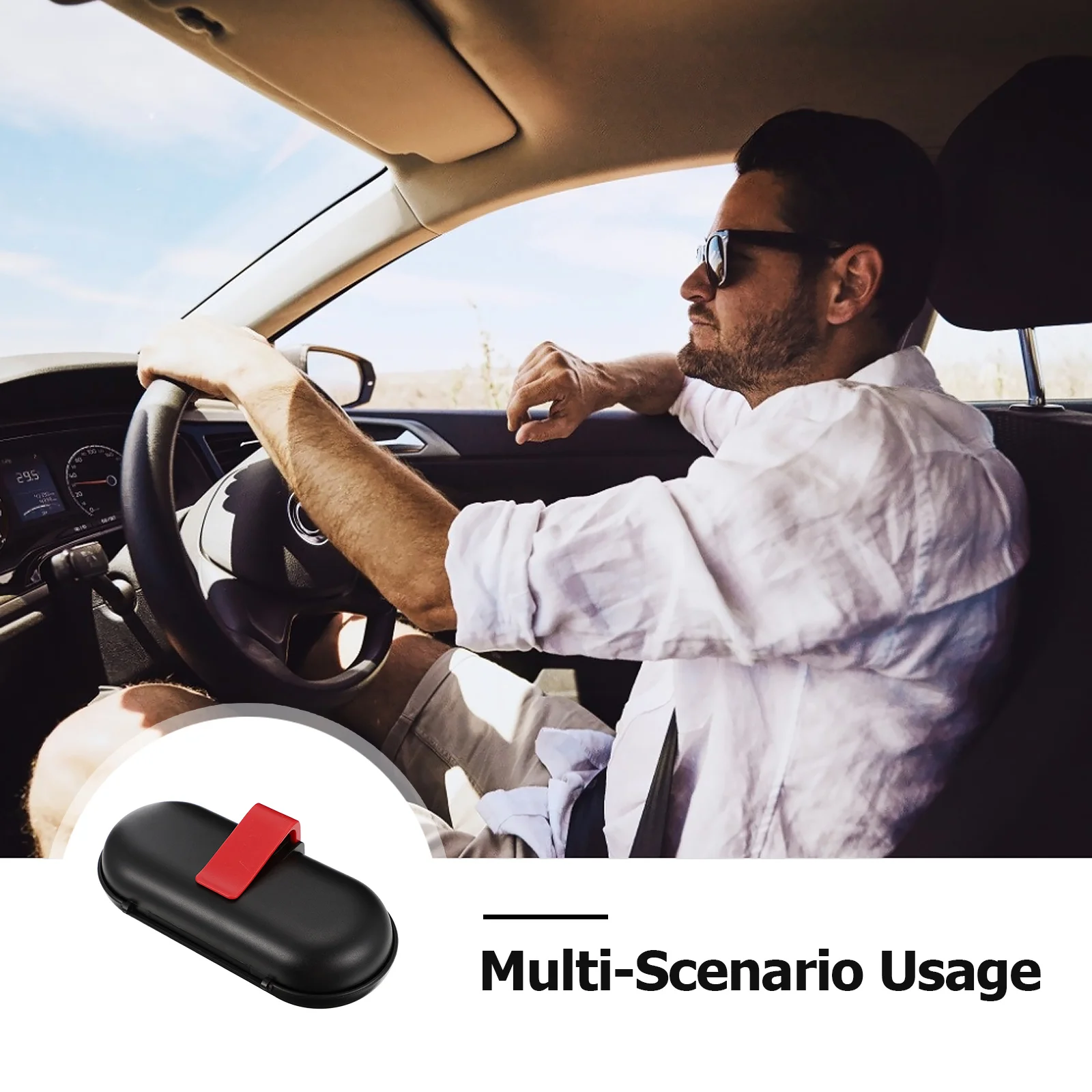 

Car Glasses Case Sunglasses Storage Box Auto Interior Accessories Holder For Eyeglasses Portable Slim Design Easy Install Sun
