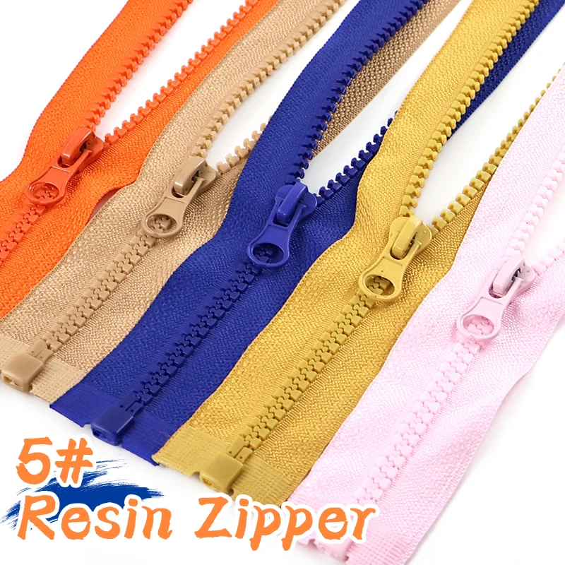 

5Pcs 5# 90-120cm Resin Zipper for Clothes Open-End Zips Auto Lock Zip Pocket Sealing Zippers Repair Kit DIY Sewing Accessories