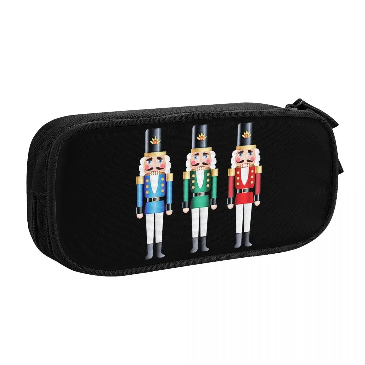 Custom Kawaii Nutcracker Doll Pencil Case for Cartoon Christmas Nutcrackers Soldier Large Storage Pen Bag Box School Supplies