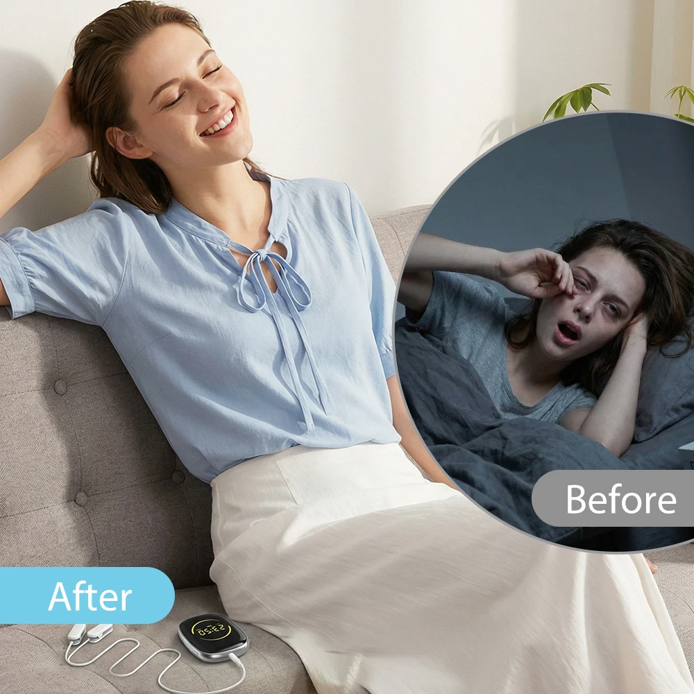 CES جهاز مساعد النوم للأرق قرط كبس تخفيف القلق الاكتئاب مكركرنت نبض التنويم المغناطيسي جهاز الاسترخاء العلاج