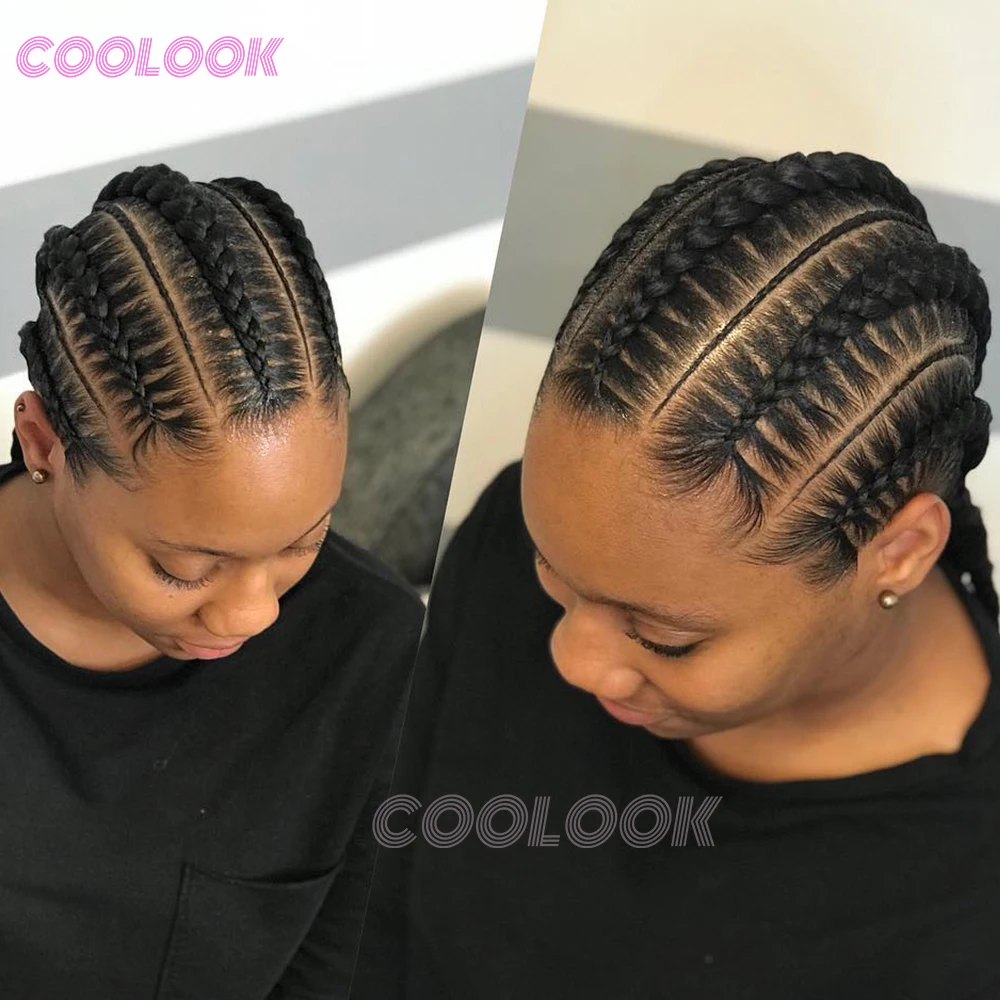 كامل الدانتيل شعر مستعار مضفر غلويليس كورنو الضفائر شعر مستعار الاصطناعية Knotless شعر مستعار مضفر للنساء السود جديلة الدانتيل شعر مستعار أمامي الأفريقي #3