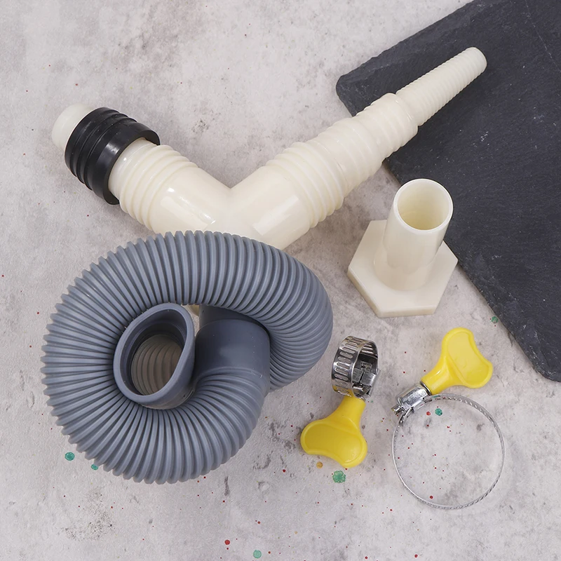 Drainage Tee Adapter Drainage Pipe Fitting For Washing Machine Dryer Drain With Extended Drainage Hose Three-Way Adapter Plastic