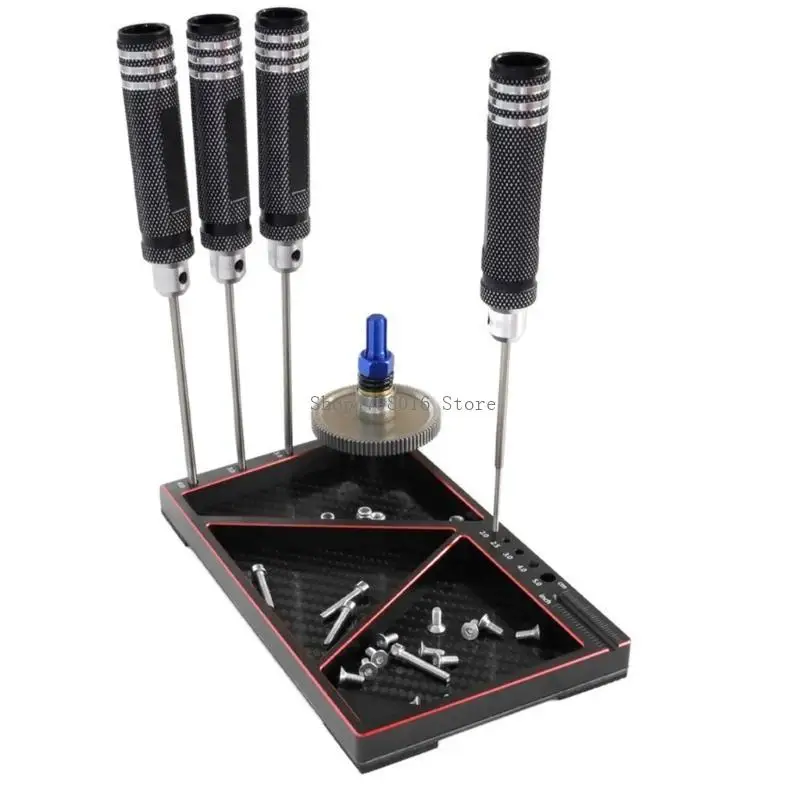 Compact Screw Alloy Workstation Tray Great for Organizing Small Components Efficiently Perfect for Hobbyists