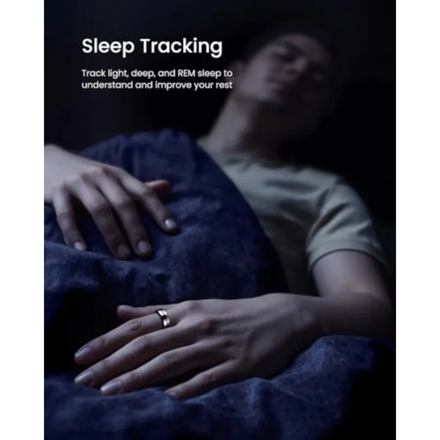 Anillo Inteligente Lynx - Monitoreo de Sueño y Actividad Durante Todo el Día, Incluye Estuche de Carga, Regalos para Hombres, 7 Días de Duración de la Batería, Suscripción Gratuita
