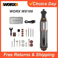 Worx WX106 Rotary Tool 8V Cordless Mini Drill Engraving Grinding Polishing Machine USB Charger Variable Speed Power Tools Set