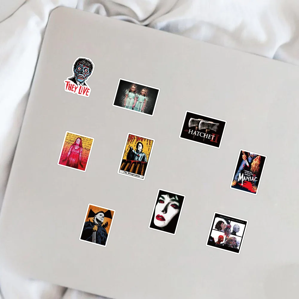 10/50/100Pcs Horror Movie Terror Vintage For Gift Skateboard Luggage Refrigerator Notebook Motorcycle Waterproof Stickers