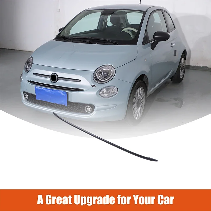 

For Fiat 500 2016+ ABS Matt black front bumper trim front center grille decorative cover car exterior modification accessories