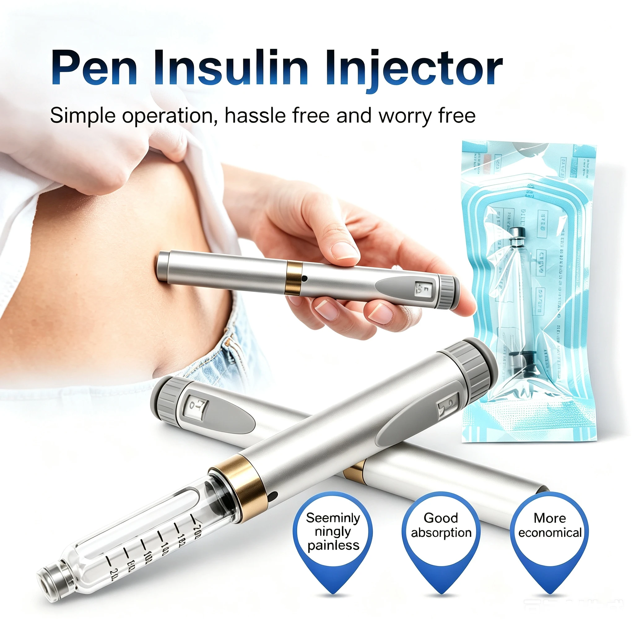 Reusable Pen Injector 3Ml Cartridges Insulin Injection Pens Peptide Pen Dose Control Injector Peptide Pen Syringe Insulin
