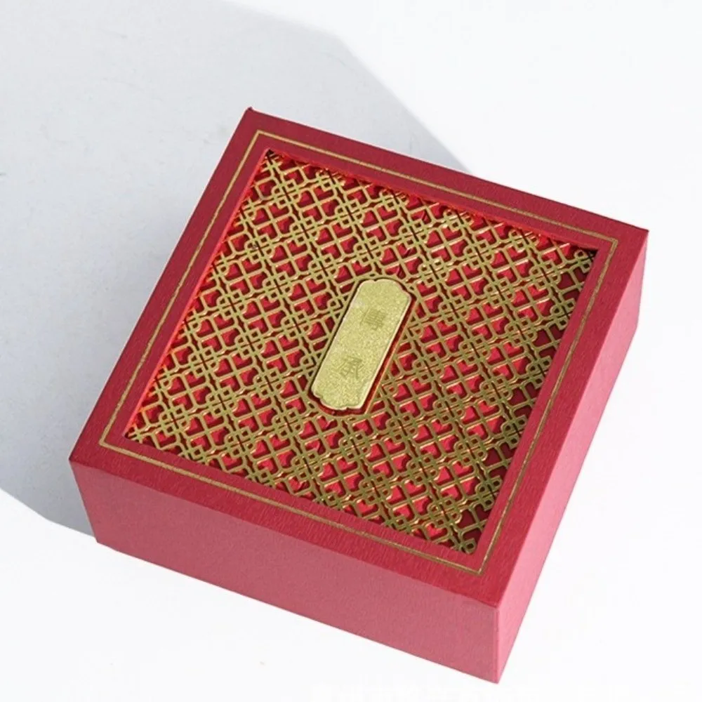 

Высококачественная двойная шкатулка для украшений с ажурным узором, традиционная золотая шкатулка для хранения браслетов, подарочная упаковка