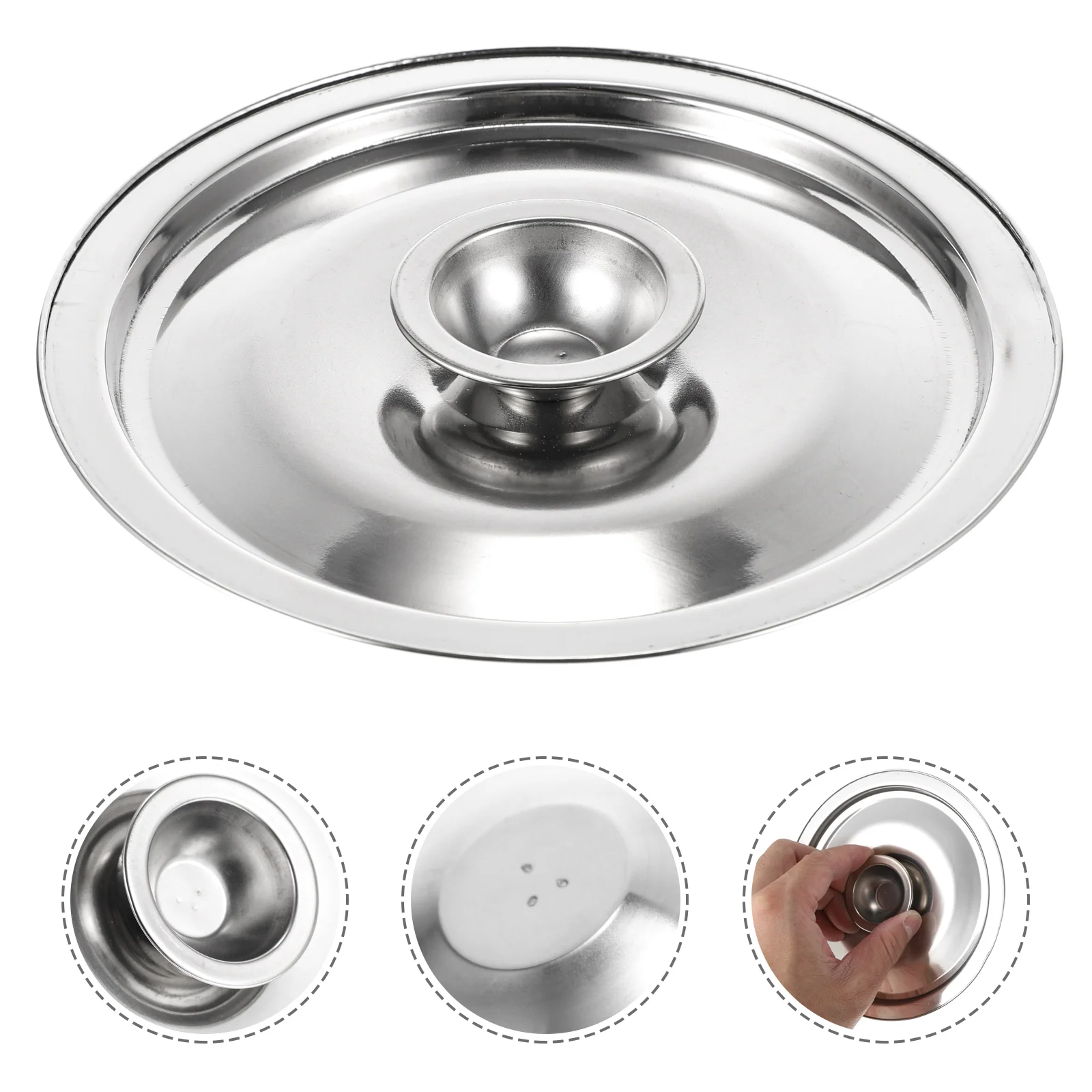 

Stainless Steel Cylinder Household Lid Seasoning Cover Frying Pan Home Sturdy Kitchen Gadget