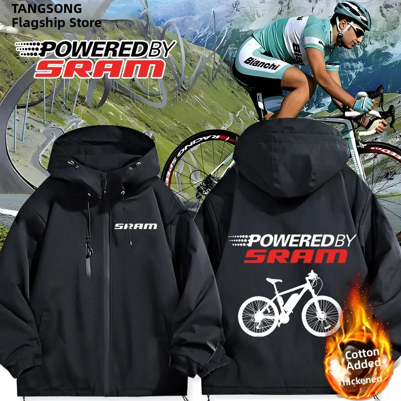 

SRAM Cycling Enthusiast Men's Jacket Windproof Polyester Nylon Composite Fiber Long Sleeve Zipper Closure Casual Bike Riding